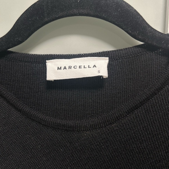 Marcella Koya Merino Wool Black Cocktail Tunic  Dress Size Small - Picture 3 of 12